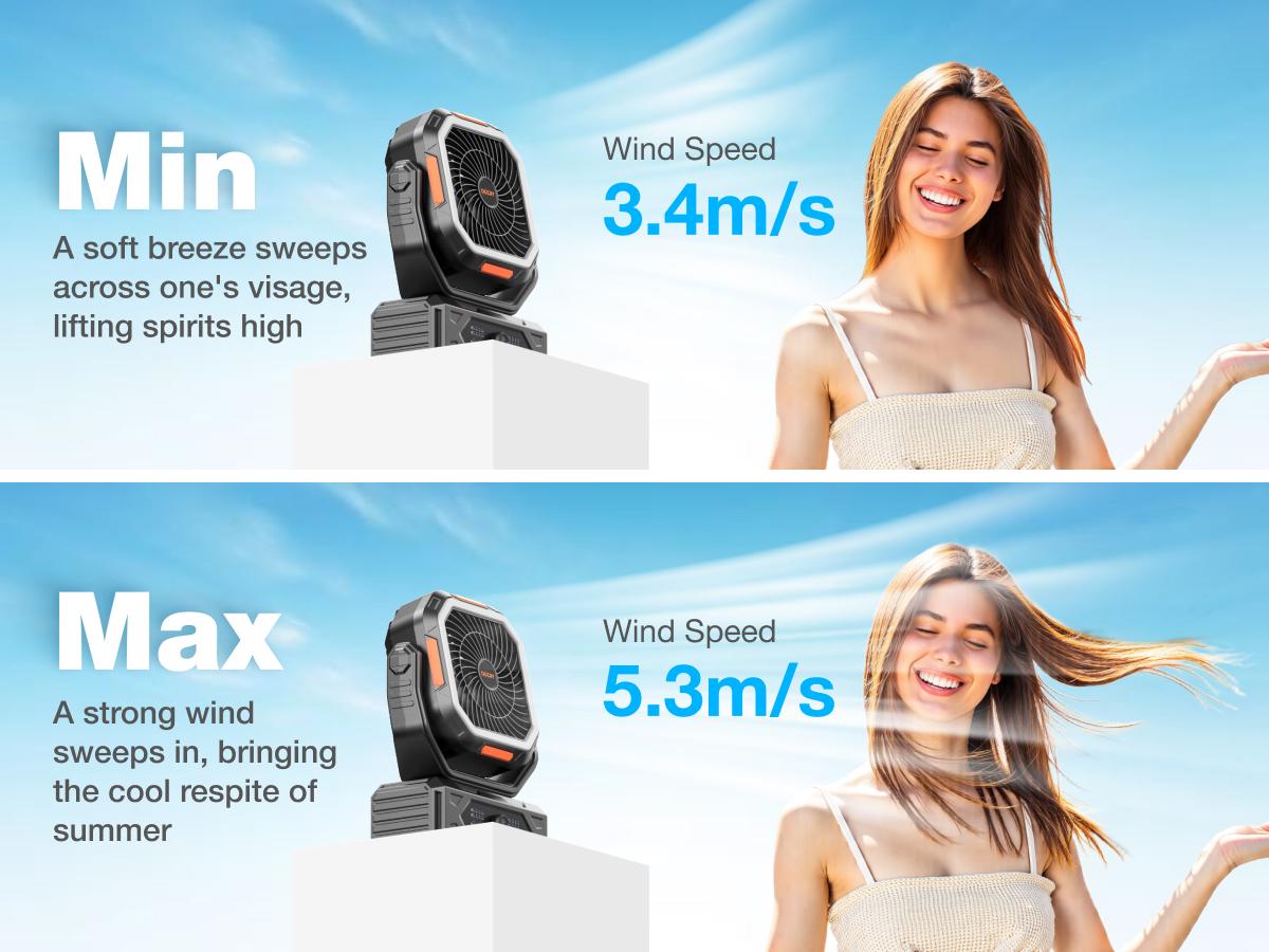 OGERY 2026 Upgraded Camping Fan, 30000mAh Rechargeable Fan with LED Lights & 270° Pivot, Remote Control Shaking Head Desk Fan for Tent Travel Home Multifunction Outdoor Activities summerwins OGERY 2026 Upgraded Camping Fan, 30000mAh Rechargeable Fan with LED Lights & 270° Pivot, Remote Control Shaking Head Desk Fan for Tent Travel Home Multifunction Outdoor Activities summerwins