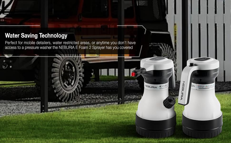 NEBURIA Gen 2 Electric Foam Sprayer – Rechargeable High Pressure Foam Cannon for Car Wash & Home Cleaning | Portable Cordless, Smart Pressure Control