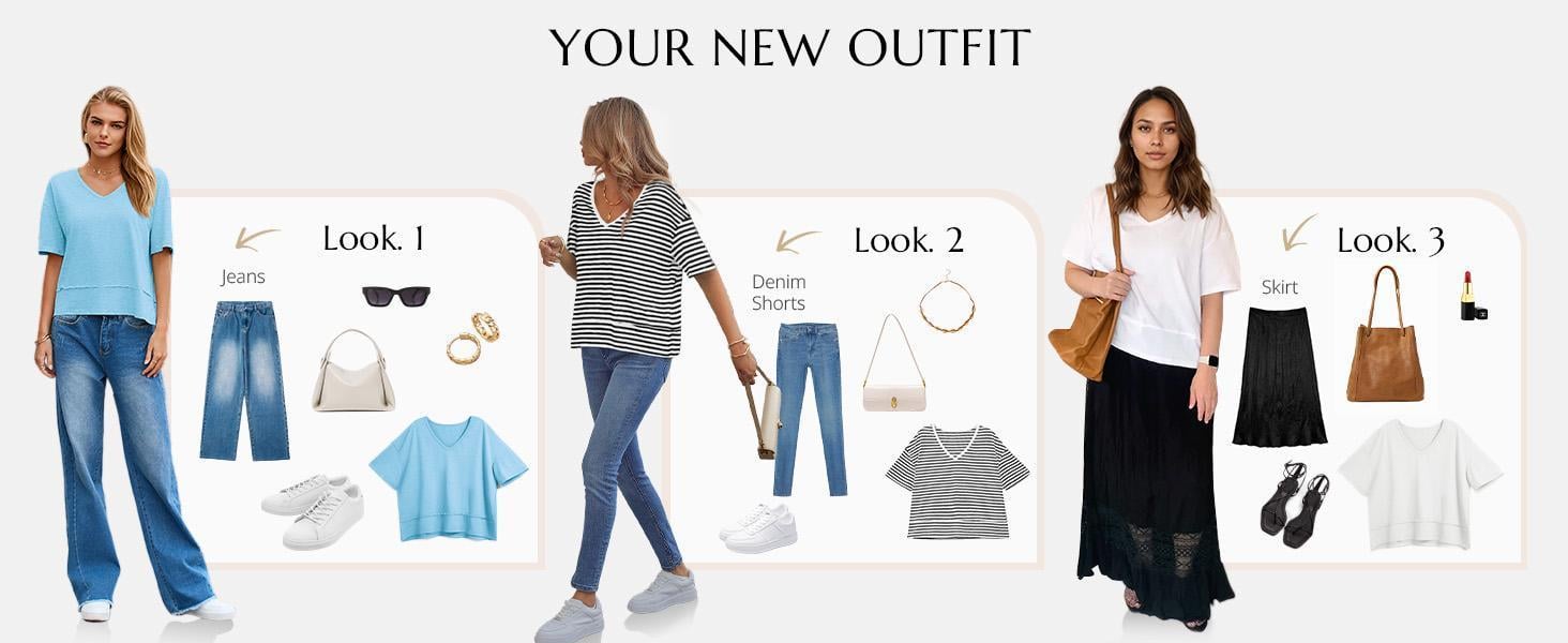 Imily Bela Womens Summer V Neck T Shirts Casual Short Sleeve Flowy Tops Cute Loose Fit Basic Tees Summervibes Imily Bela Womens Summer V Neck T Shirts Casual Short Sleeve Flowy Tops Cute Loose Fit Basic Tees Summervibes