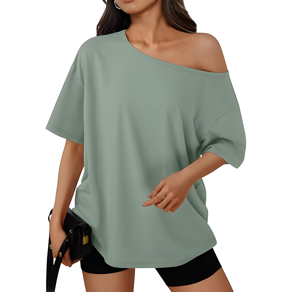 Women Oversized Off Shoulder Casual Summer Top