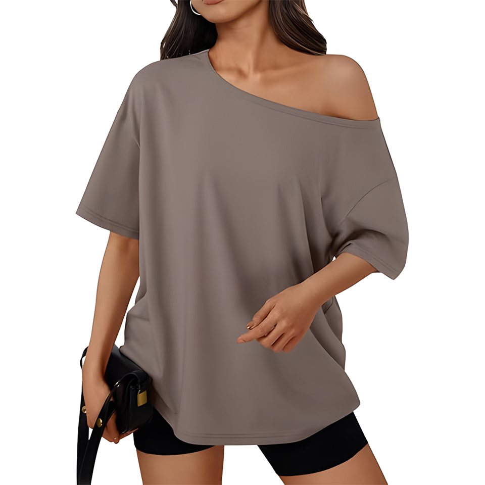 Women Oversized Off Shoulder Casual Summer Top