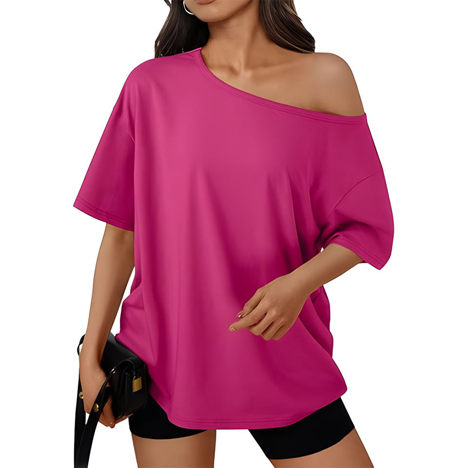Women Oversized Off Shoulder Casual Summer Top