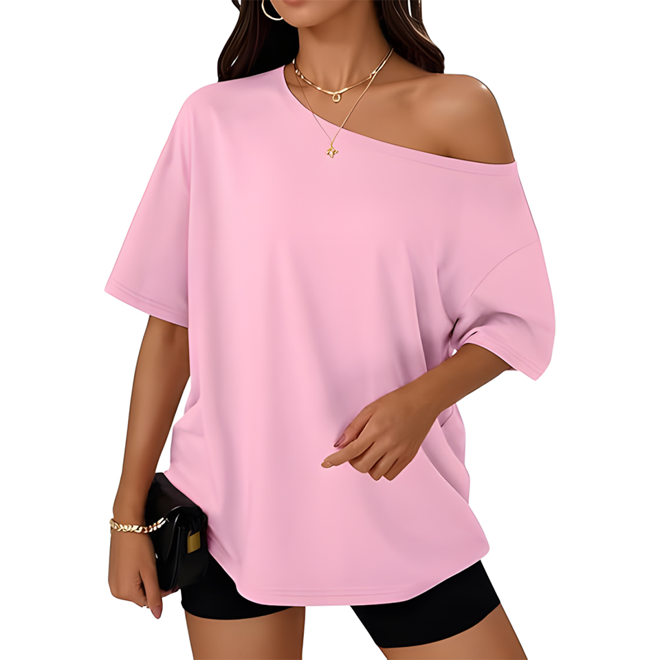 Women Oversized Off Shoulder Casual Summer Top
