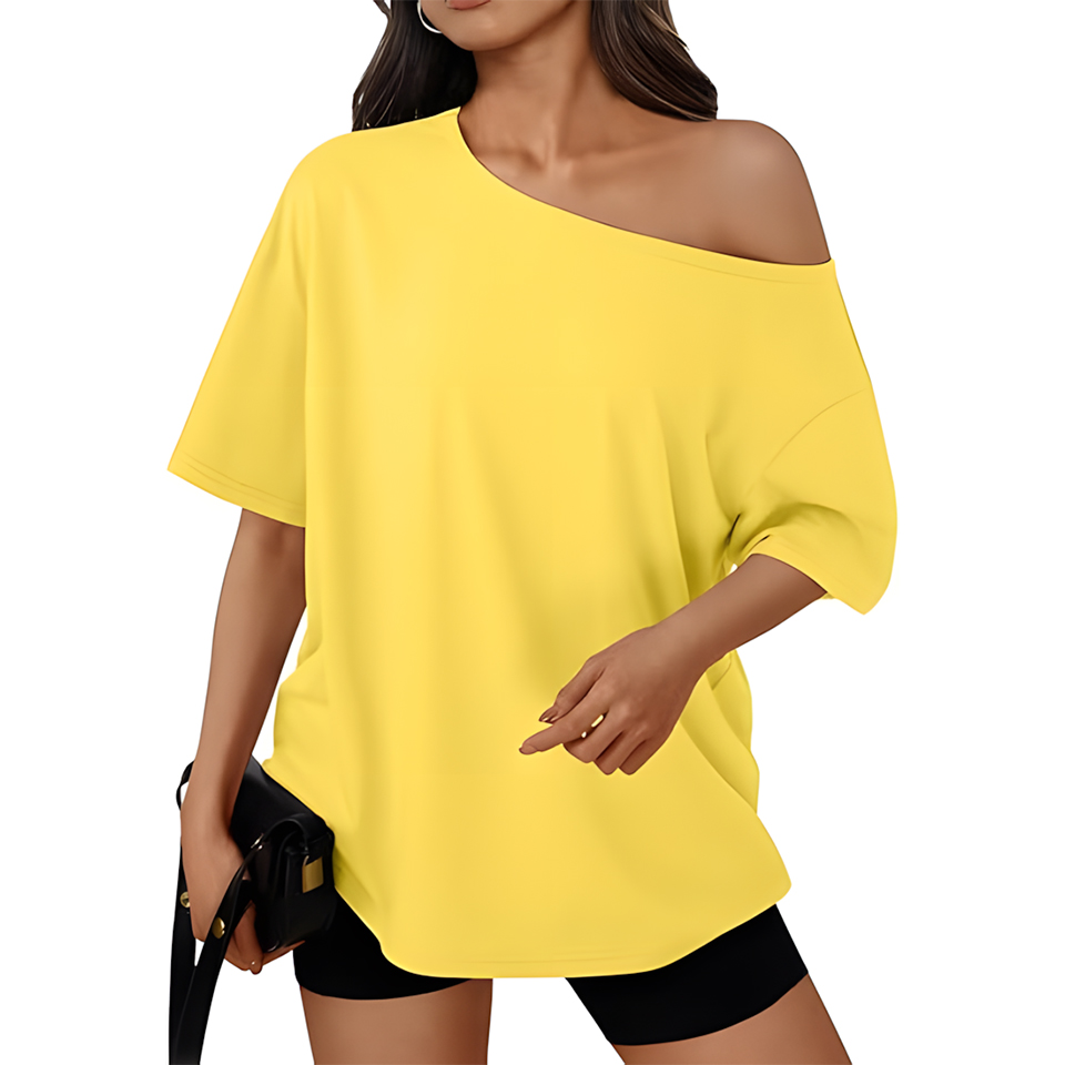 Women Oversized Off Shoulder Casual Summer Top