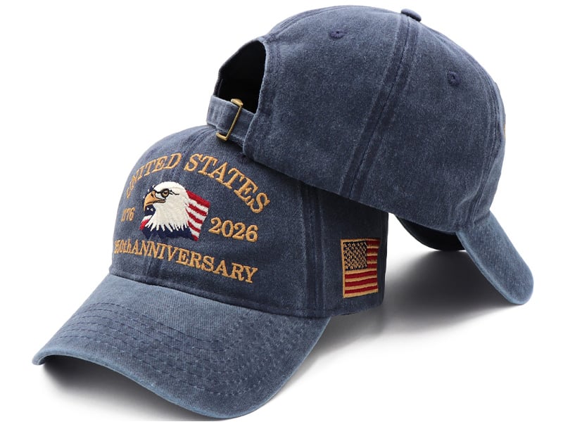 1776-2026 Eagle Embroidery Patriotic Baseball Cap
