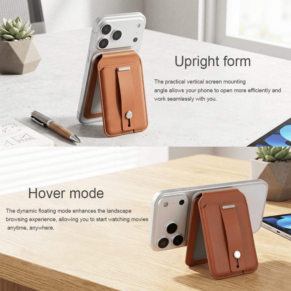 📱🧲Magnetic Wallet with GPS Tracking – Slim 2-Card Holder with Stand & Security Ring