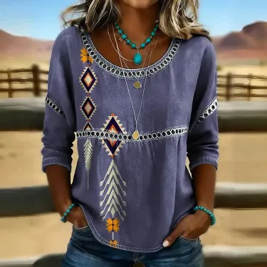 New Arrivals🔥 Women's Vintage Abstract Casual Loose Blouse Shirt