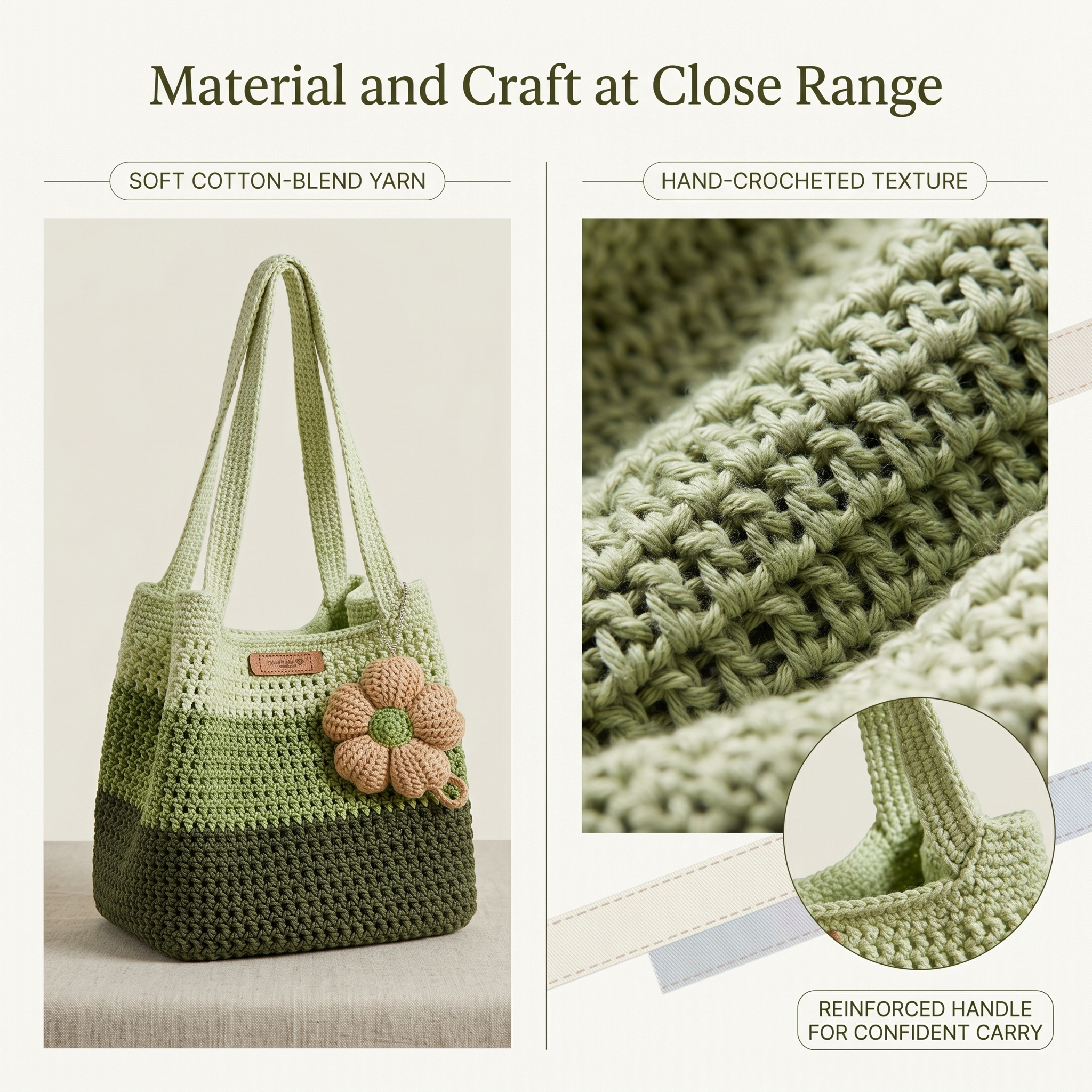 HANDCRAFTED CROCHET STRIPED BAG