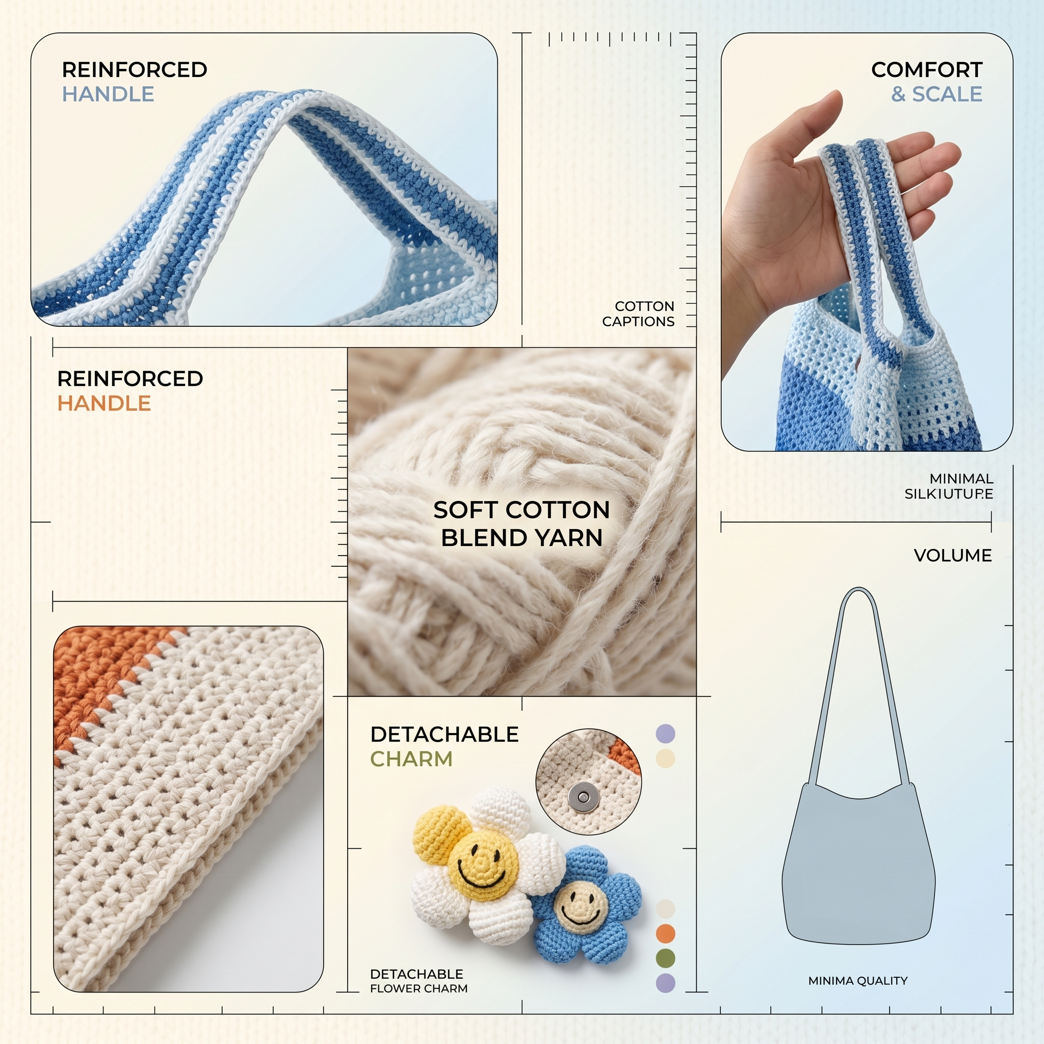 HANDCRAFTED CROCHET STRIPED BAG