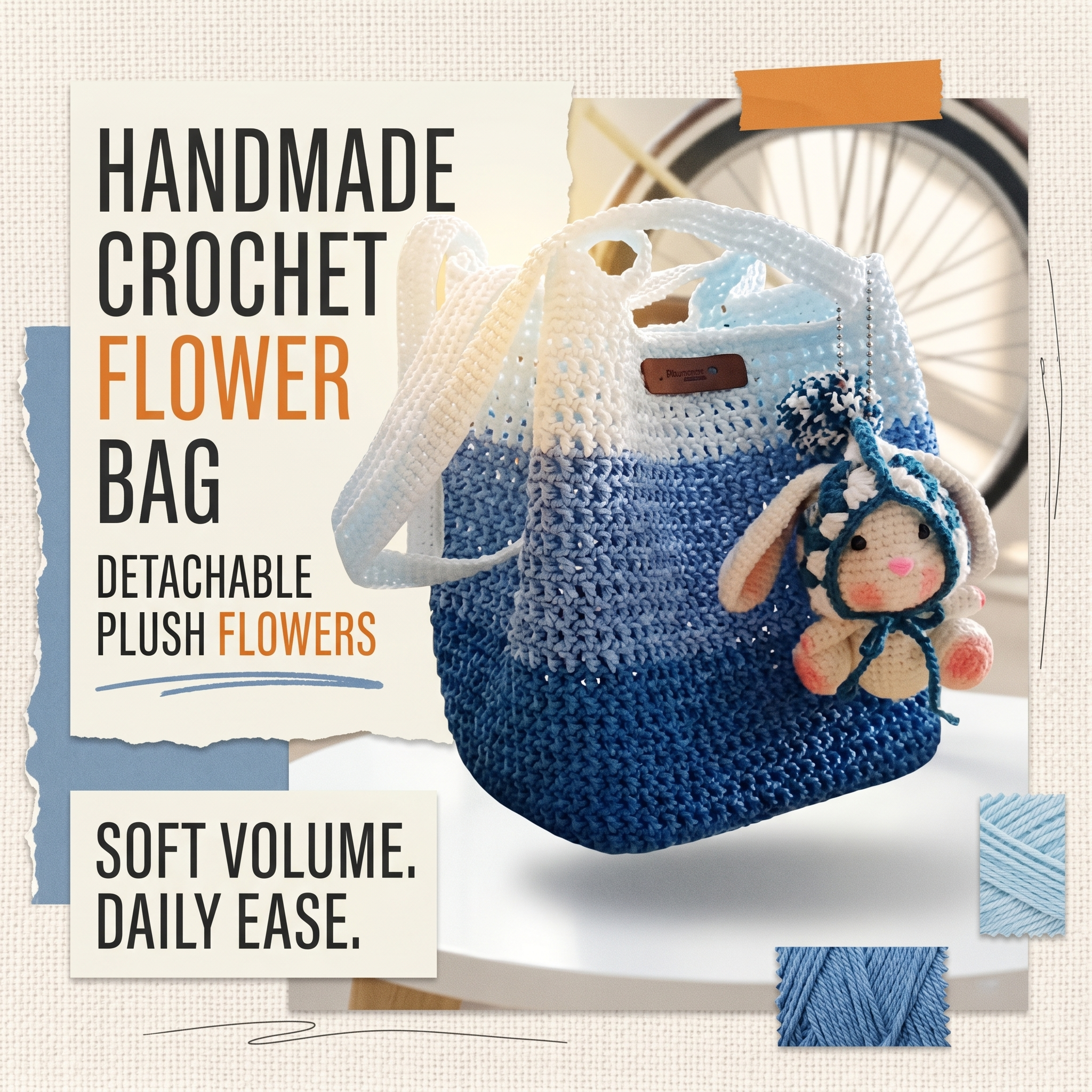 HANDCRAFTED CROCHET STRIPED BAG