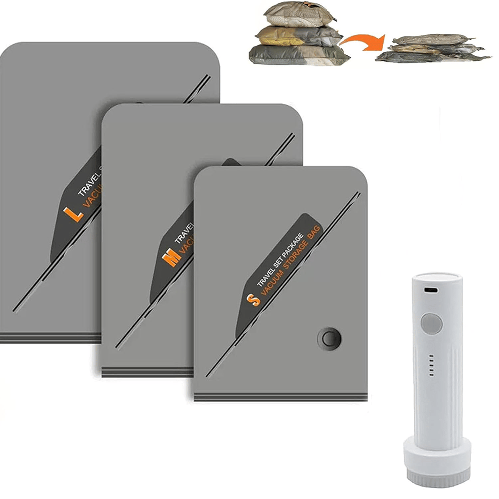 🧳 Cordless Travel Vacuum Storage Bag Set