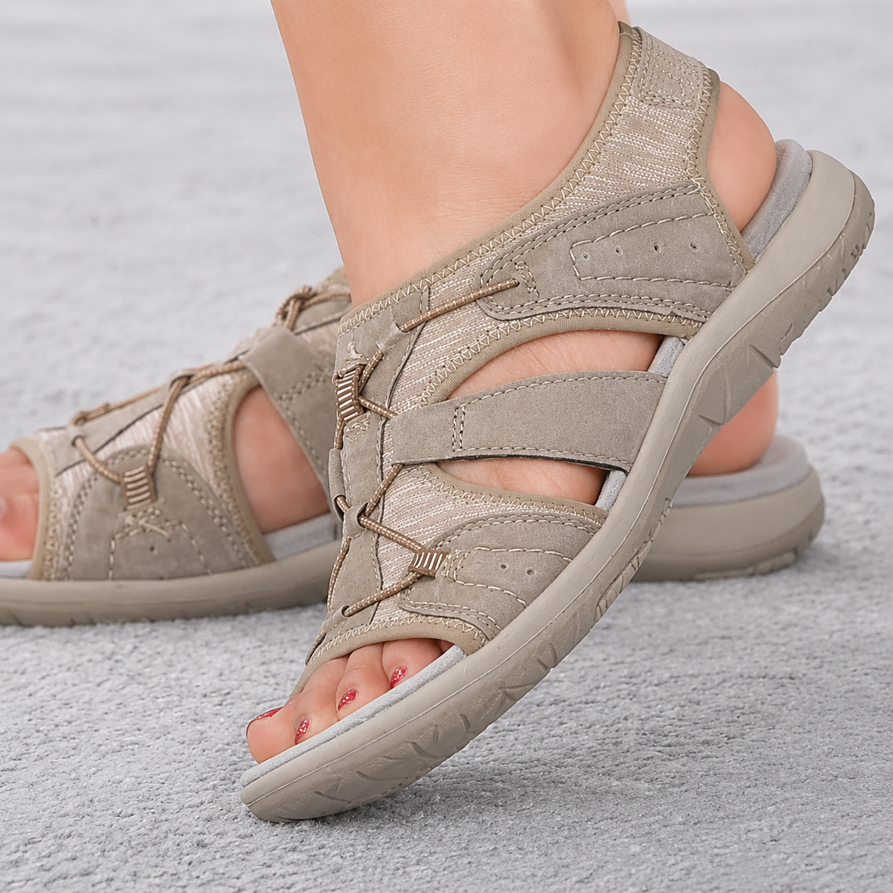 Retro women's sandals, orthotic shoes, relieve foot pain