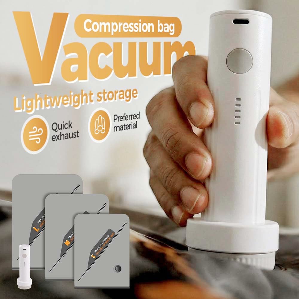 🧳 Cordless Travel Vacuum Storage Bag Set