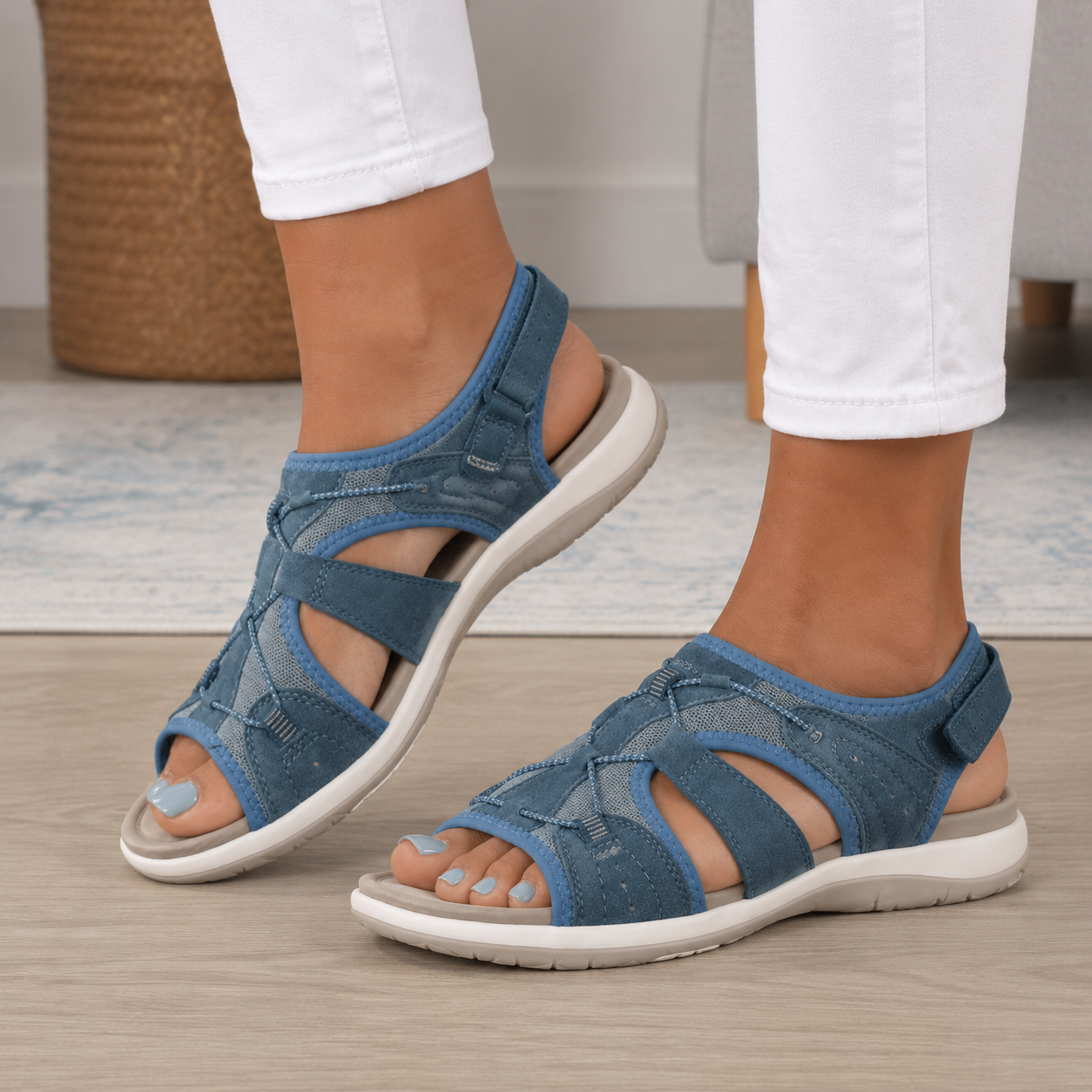 Retro women's sandals, orthotic shoes, relieve foot pain