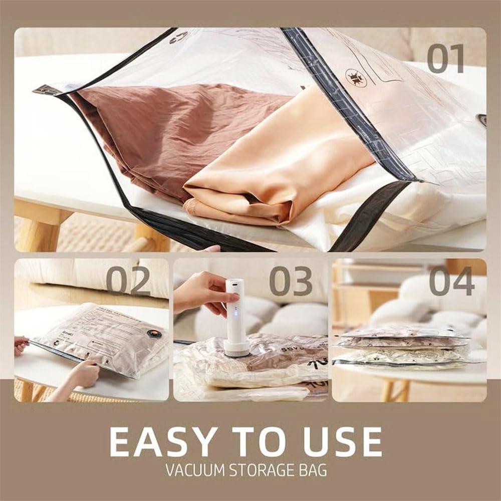 🧳 Cordless Travel Vacuum Storage Bag Set