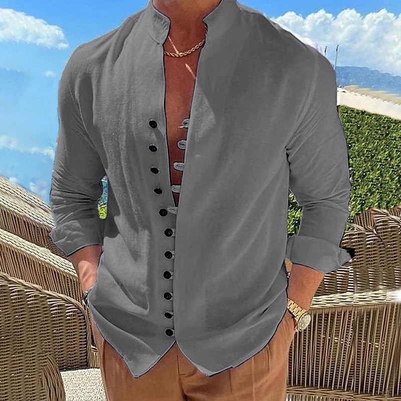  Men's Shirt Linen Shirt 