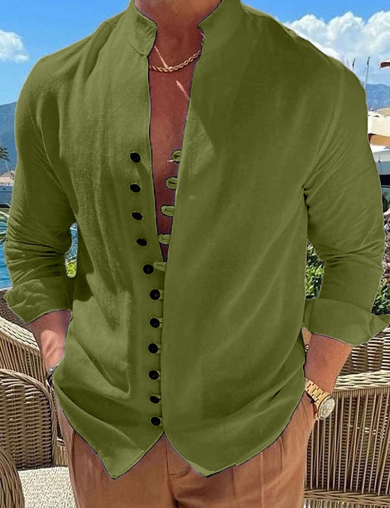  Men's Shirt Linen Shirt 