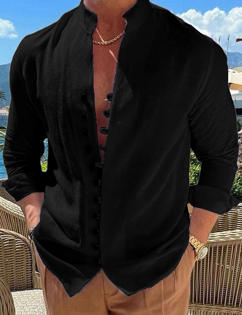  Men's Shirt Linen Shirt 