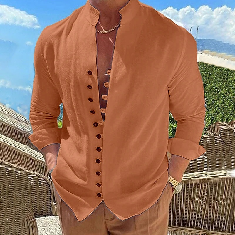  Men's Shirt Linen Shirt 