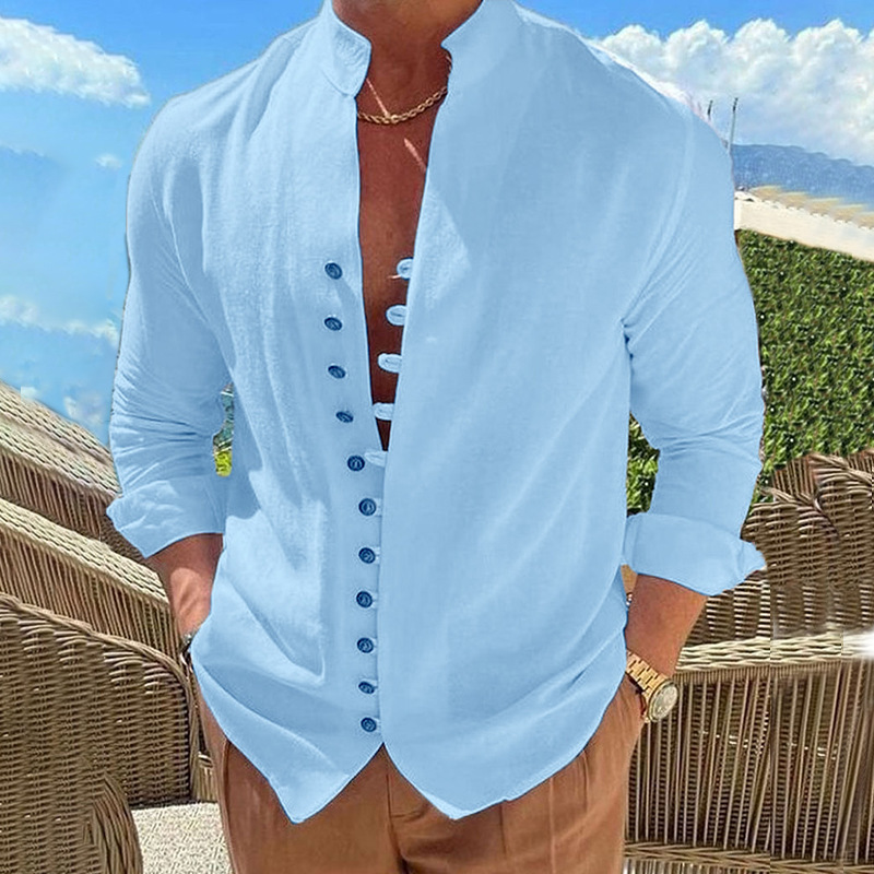  Men's Shirt Linen Shirt 