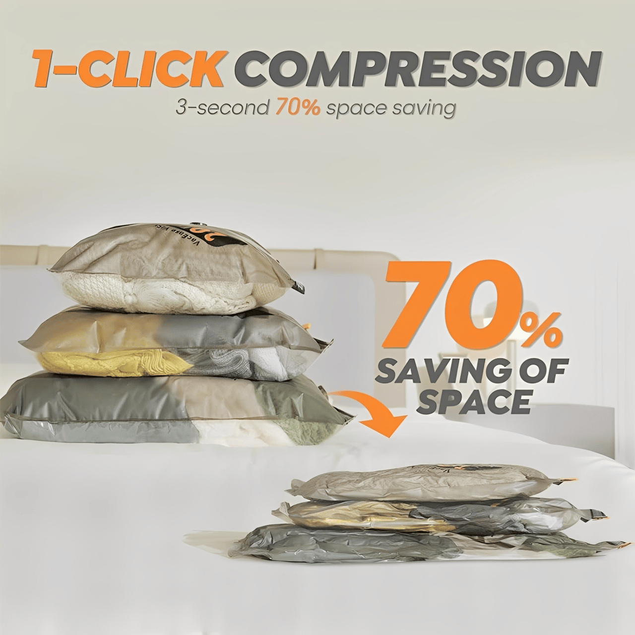 🧳 Cordless Travel Vacuum Storage Bag Set