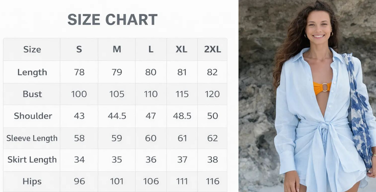Women’s Lightweight Beach Shirt Dress – Long Sleeve Tie Waist Cover Up, Casual Oversized Summer Blouse Dress