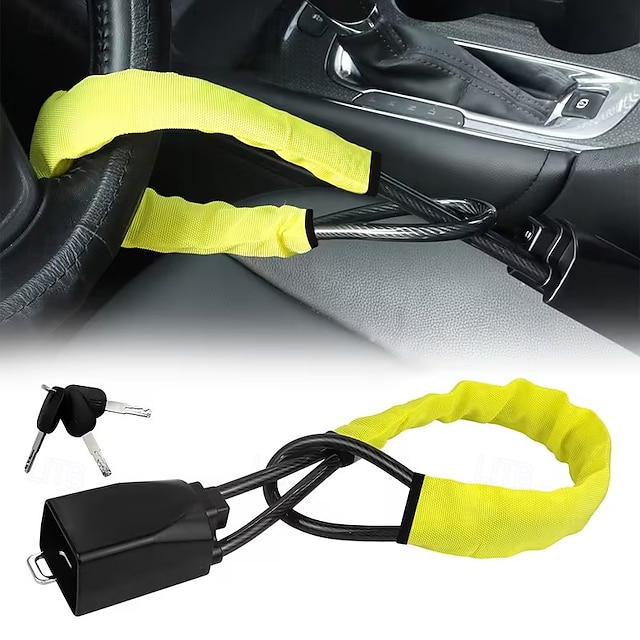 Universal Steering Wheel Lock - Compact Multi-functional Automotive Security Device Suitable For Most Vehicles Suvs And Golf Carts