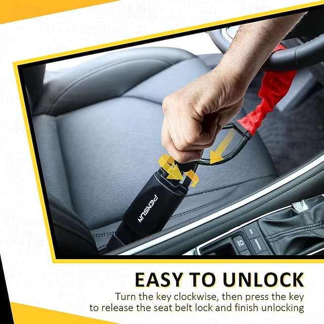 Universal Steering Wheel Lock - Compact Multi-functional Automotive Security Device Suitable For Most Vehicles Suvs And Golf Carts