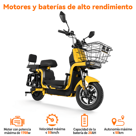 Motobici Eléctrica Honey Whale U7S Amarillo