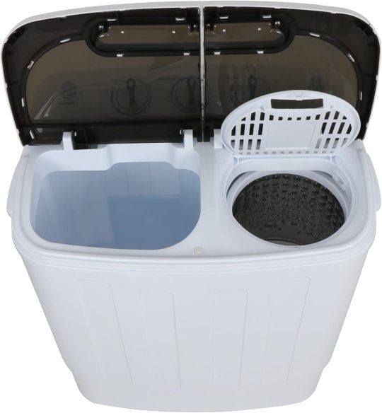 Lavadora portátil de ropa con secadora giratoria, lavadora y secadora compacta, pequeña y ligera lavadora para el hogar, apartamentos, habitaciones de recámara