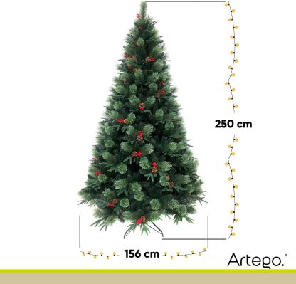 BECKON Árbol de Navidad Premium 2.20m Fraser Fir Artego (3 Materiales) Frondoso (1676 Ramas) Pino Artificial Navideño Artego + Maleta/Christmas Tree Decoración navideña (Fraser 220cm)