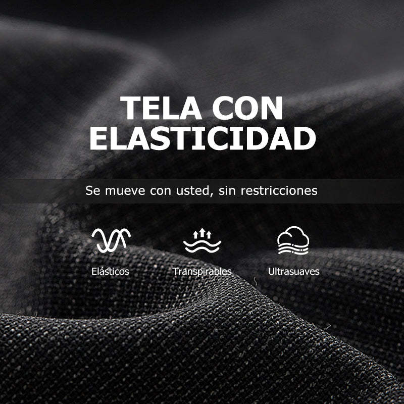 Pantalones casuales de color sólido de corte ajustado para hombre