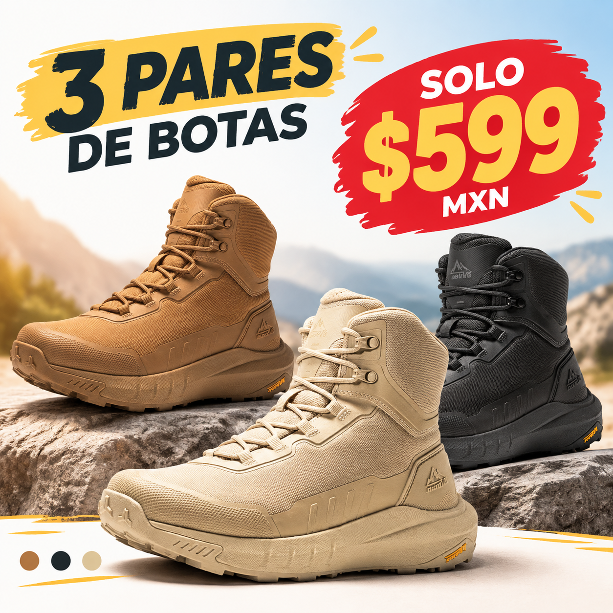 Botas tácticas de senderismo para hombre NORTIV 8, botas ligeras con suela acolchada para trabajo, para todo el día, con cremallera lateral, botas de combate para motocicleta, soporte de arco,