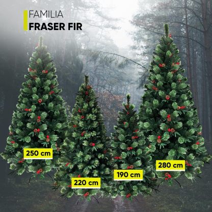 BECKON Árbol de Navidad Premium 2.20m Fraser Fir Artego (3 Materiales) Frondoso (1676 Ramas) Pino Artificial Navideño Artego + Maleta/Christmas Tree Decoración navideña (Fraser 220cm)
