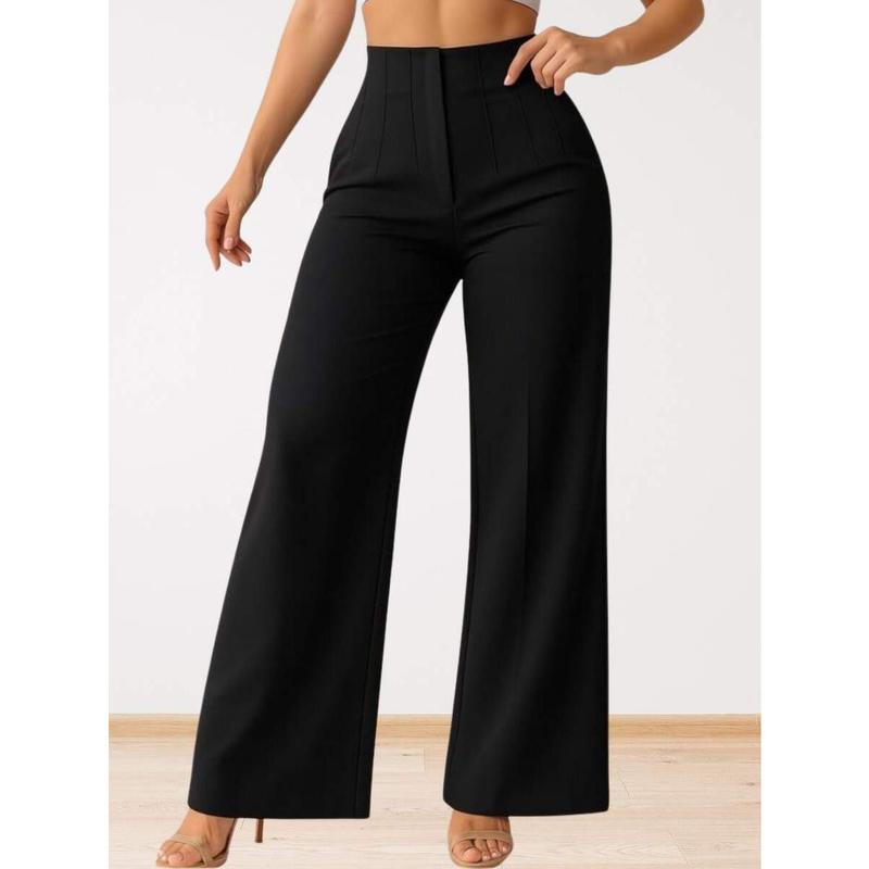 Pantalón Mujer Elegante y Moderno.  Tiro Alto y Pierna Amplia. Tela Ligera y Fresca.