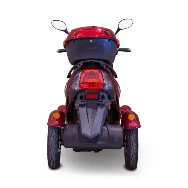 El vehículo recreativo eléctrico de tres ruedas Velocity Fast Deluxe de alto rendimiento está diseñado específicamente para personas mayores. Alcanza una velocidad máxima de 24 km/h y tiene una autonomía de 64 km con una sola carga