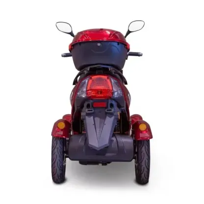 El vehículo recreativo eléctrico de tres ruedas Velocity Fast Deluxe de alto rendimiento está diseñado específicamente para personas mayores. Alcanza una velocidad máxima de 24 km/h y tiene una autonomía de 64 km con una sola carga