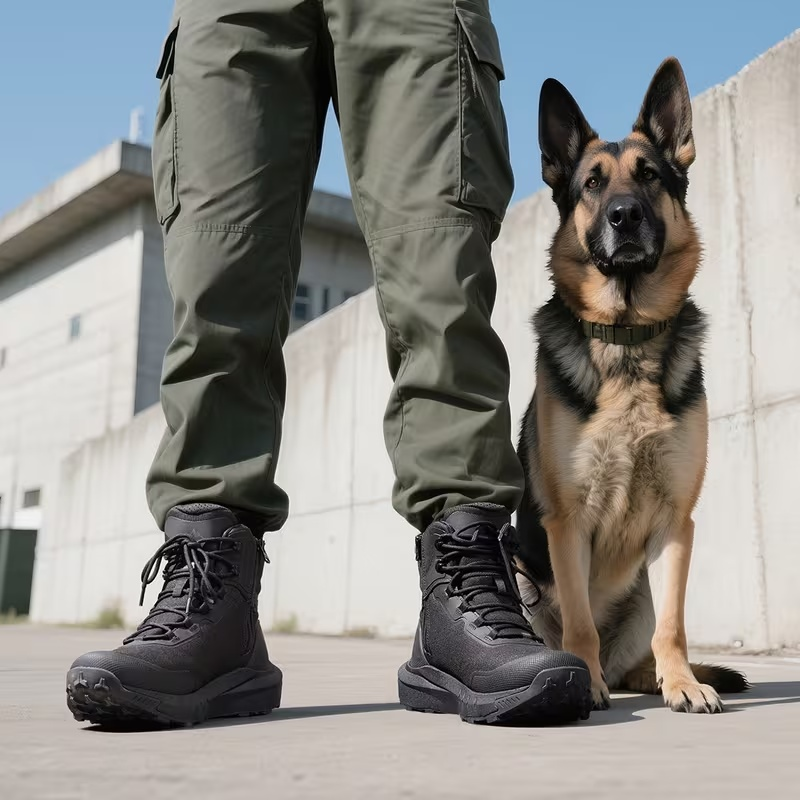 Botas tácticas de senderismo para hombre NORTIV 8, botas ligeras con suela acolchada para trabajo, para todo el día, con cremallera lateral, botas de combate para motocicleta, soporte de arco,