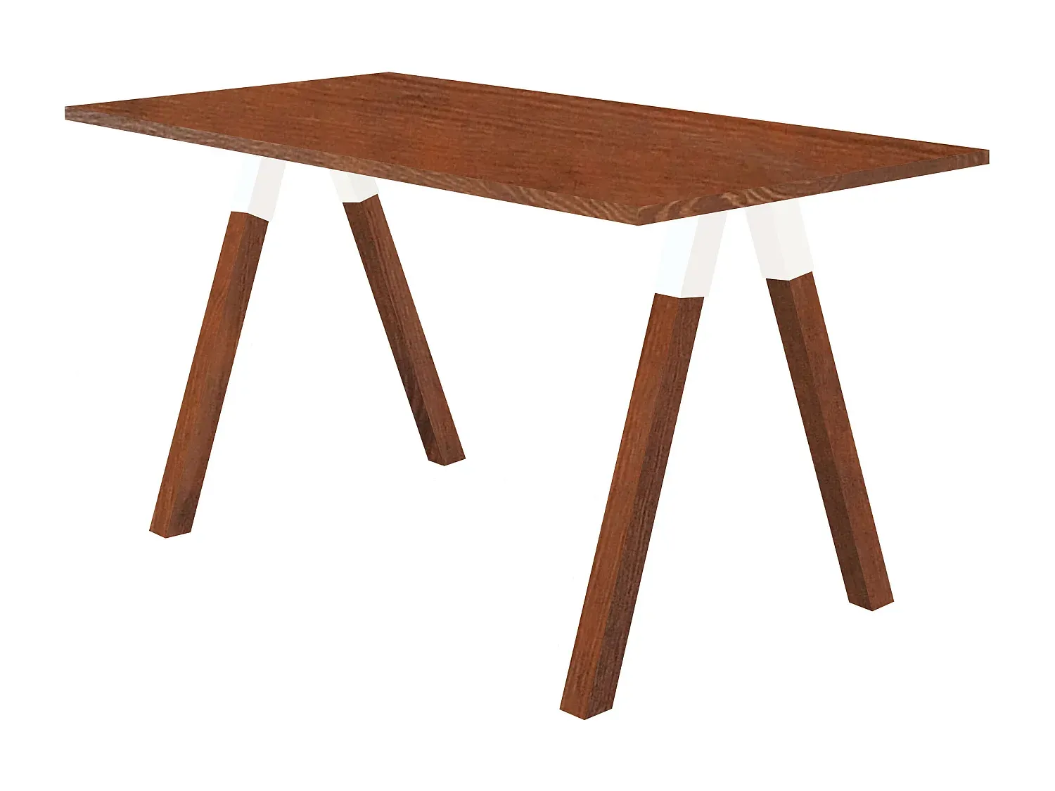 Moderner Holztisch in Kastanienfarbe, 160 x 80 cm-Velessaliving