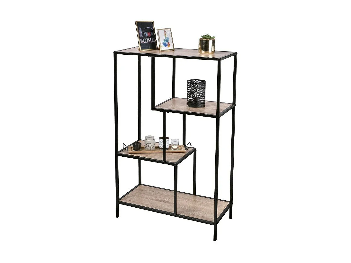 Kleines offenes Regal mit 4 Böden, 69x33x114 cm-Velessaliving