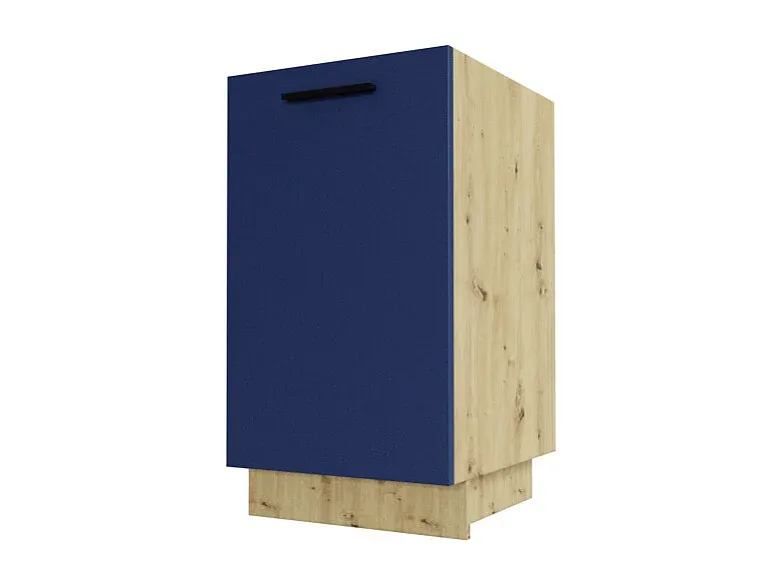 Küchenunterschrank in Marineblau und Eiche Optik 45/50/82 cm-Velessaliving