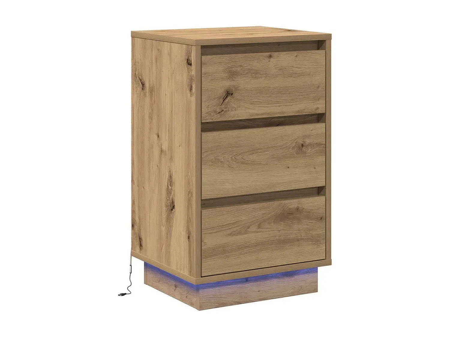 Moderner Nachttisch aus Holzwerkstoff in Betongrau-Velessaliving