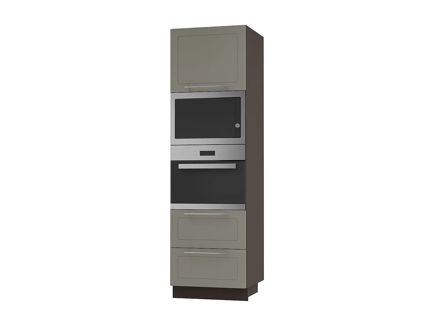 Hochschrank für Backofen in Beige und Lava Matt, 60x59x207cm-Velessaliving