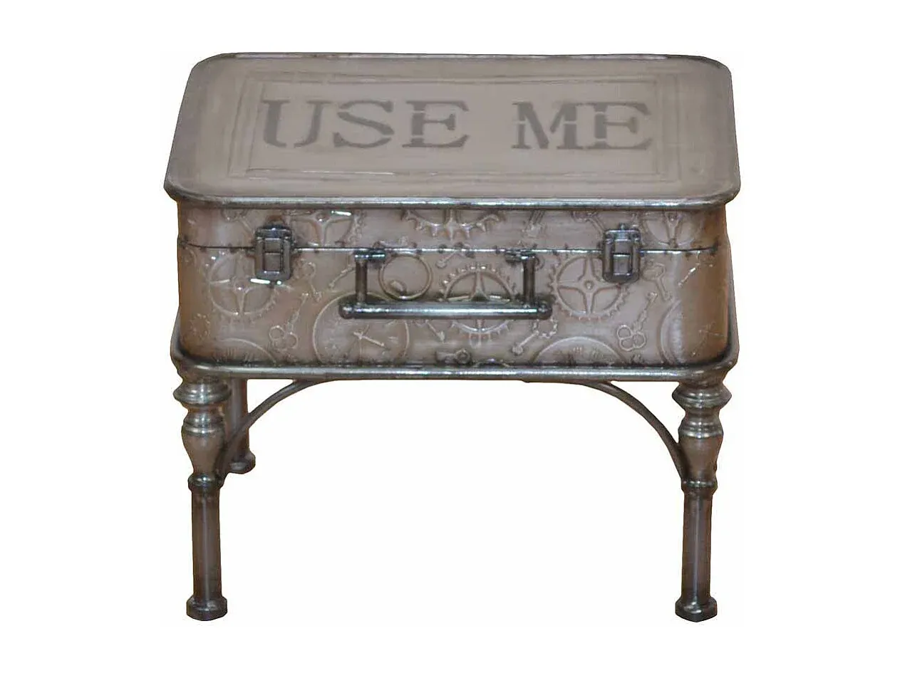 Moderner Metall-Beistelltisch in Grau-Velessaliving