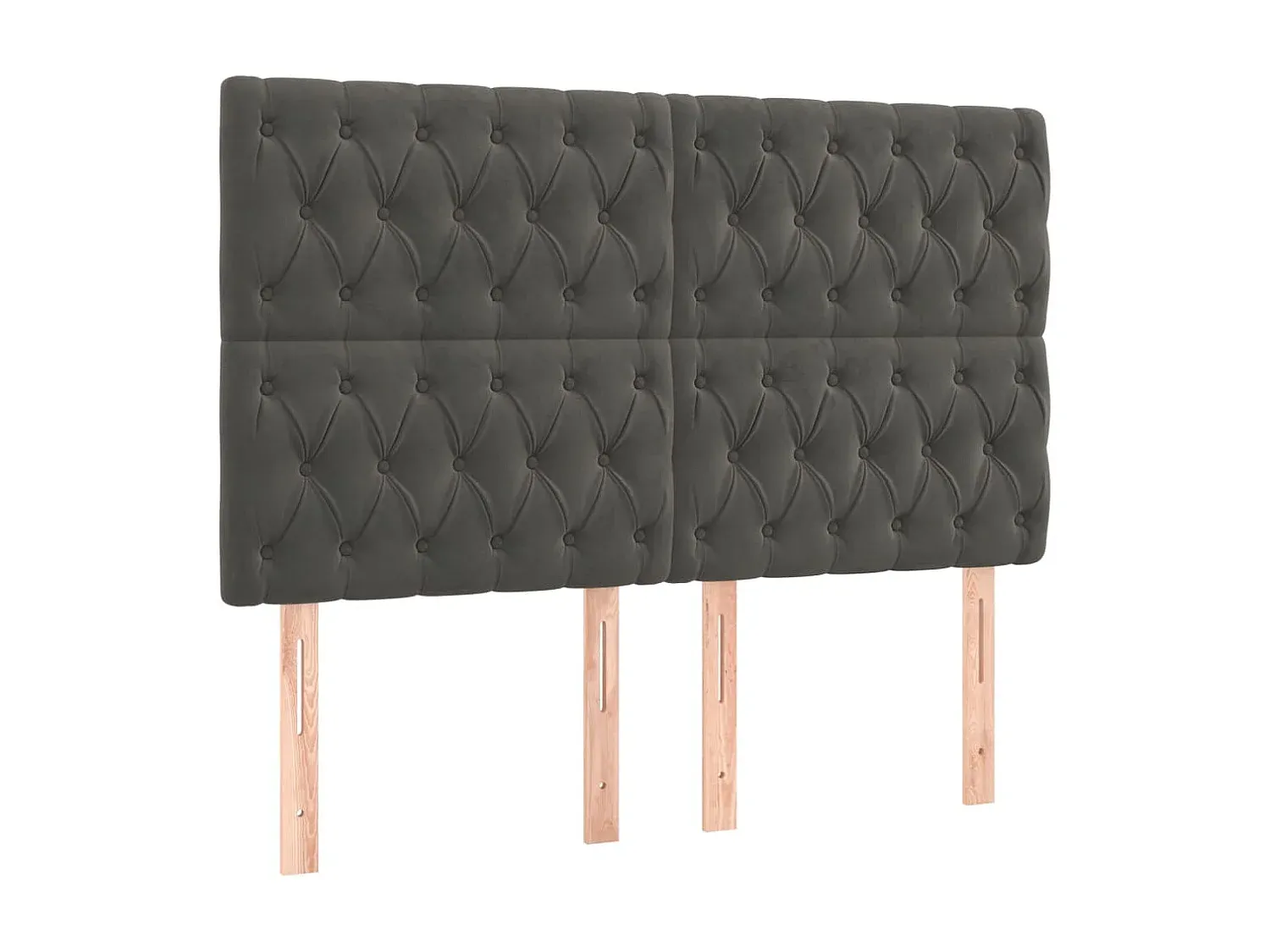 Samt Kopfteil in Dunkelgrau 144x7x118/128 cm-Velessaliving