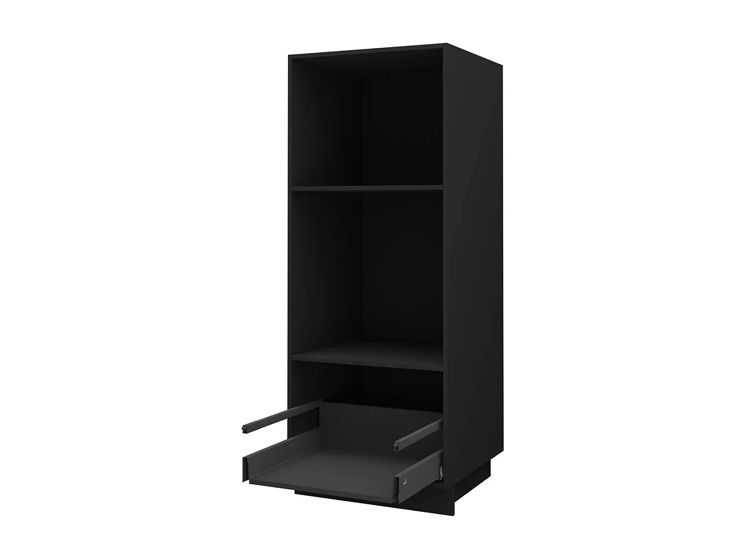 Moderner Hochschrank für Einbauöfen, beige und schwarz, 60x59x154 cm-Velessaliving