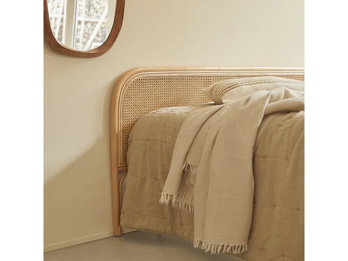 Elegantes Rattan-Kopfteil für Bett, 200 cm-Velessaliving