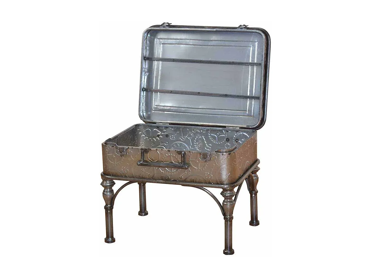 Moderner Metall-Beistelltisch in Grau-Velessaliving