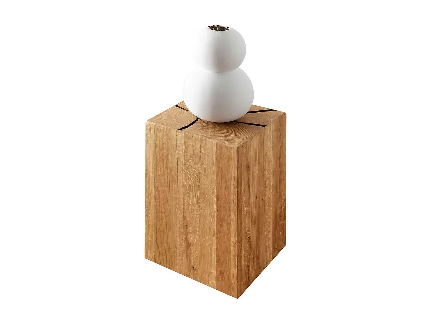 Moderner Beistelltisch aus Wildeiche, 30 cm breit-Velessaliving