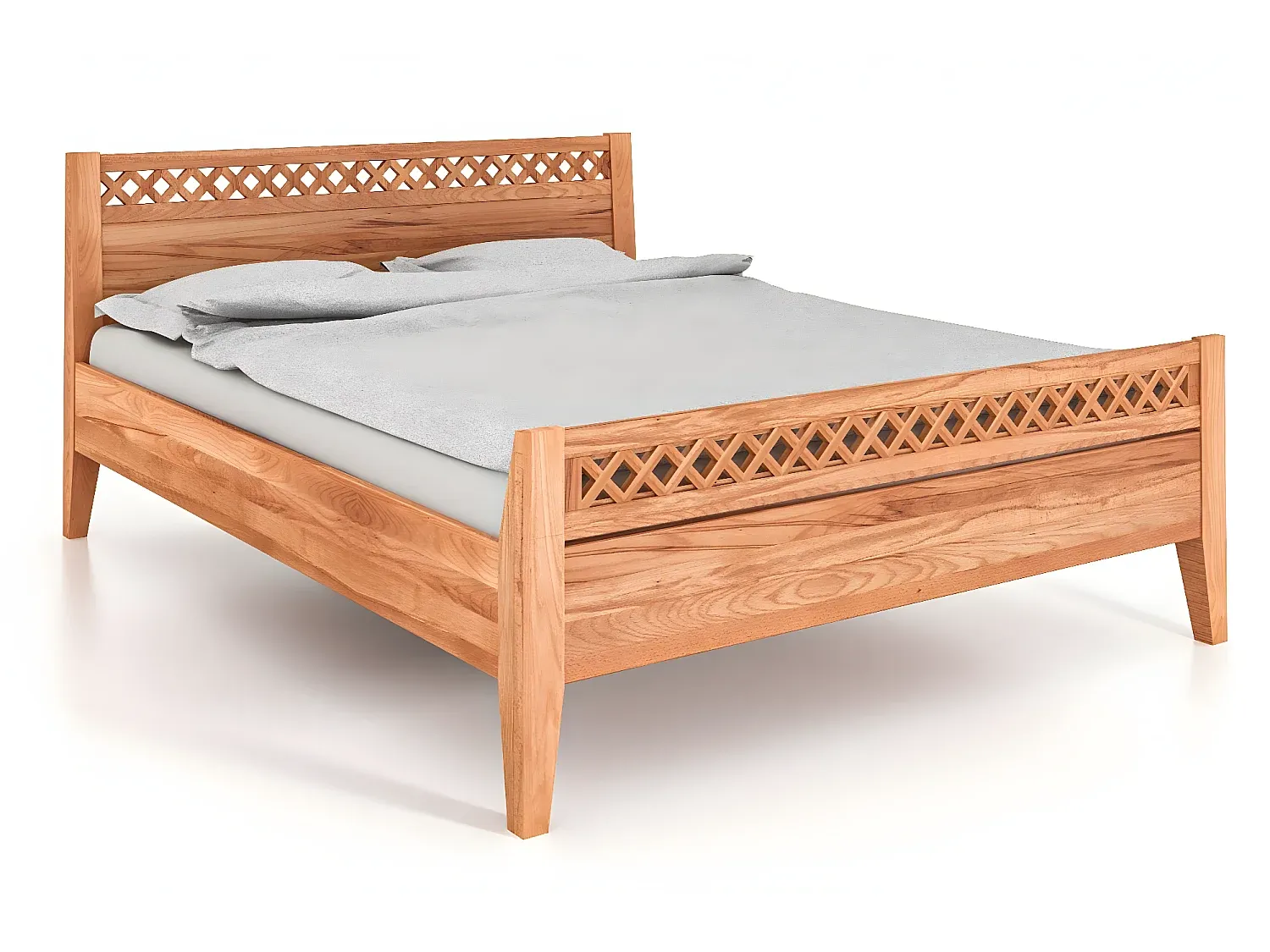 Massivholzbett 180x200 cm Kernbuche geölt-Velessaliving